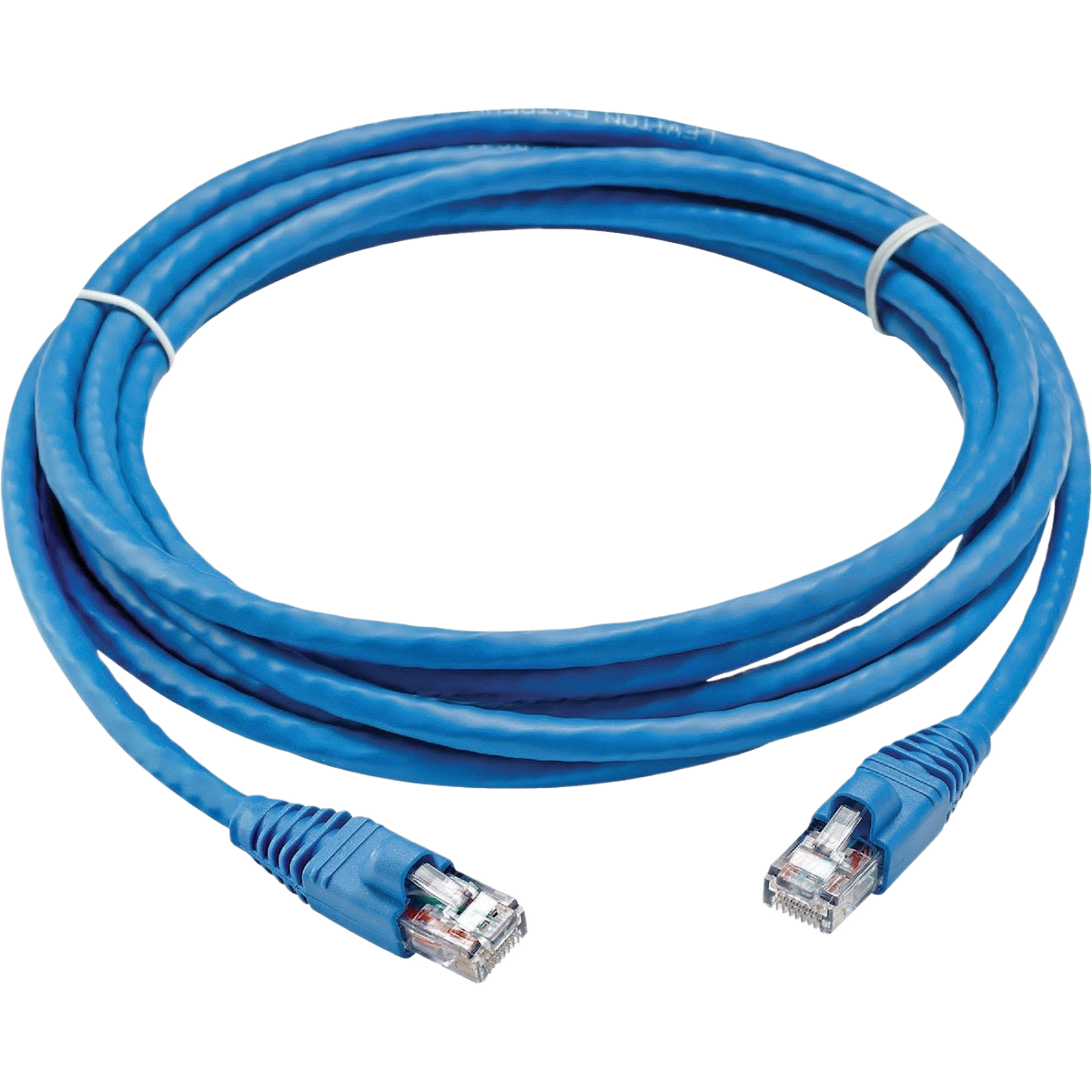 Blue network patch cable with clear connectors designed for reliable home improvement and tools connectivity