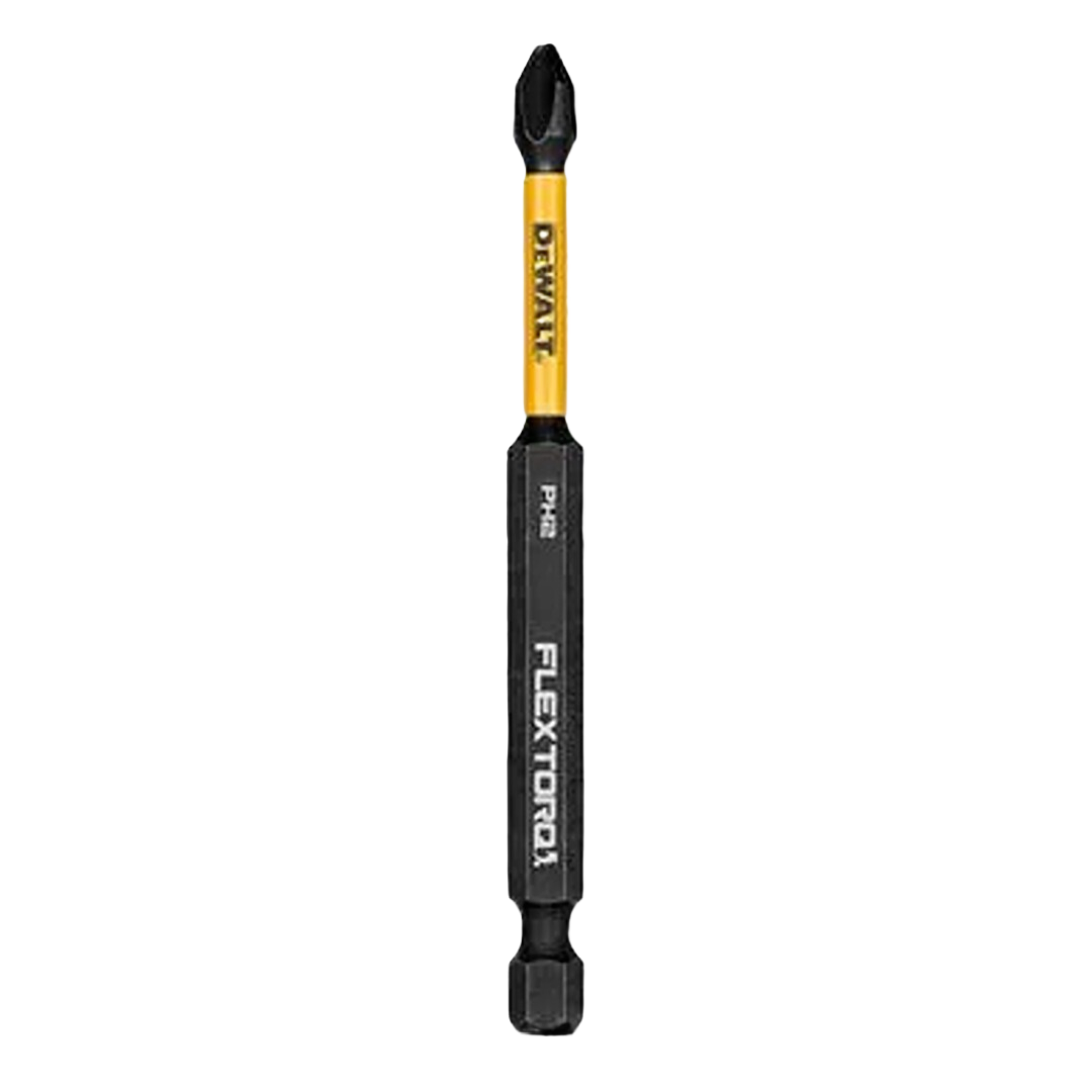 Durable Flextorq Phillips #2 drill bit with yellow DEWALT branding for power tool accessories and home improvement collections
