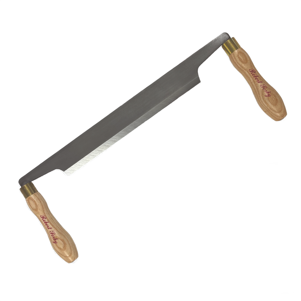 Straight draw knife with wooden handles and polished steel blade for precise wood shaping in home improvement tasks