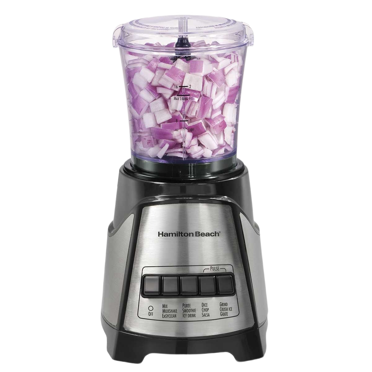 Hamilton Beach Black 12 Function Blender & Chopper with Glass Jar
