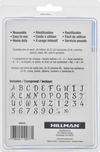 Reusable decorative script stencil pack with letters, numbers, and symbols for crafts in hardware and tools collection