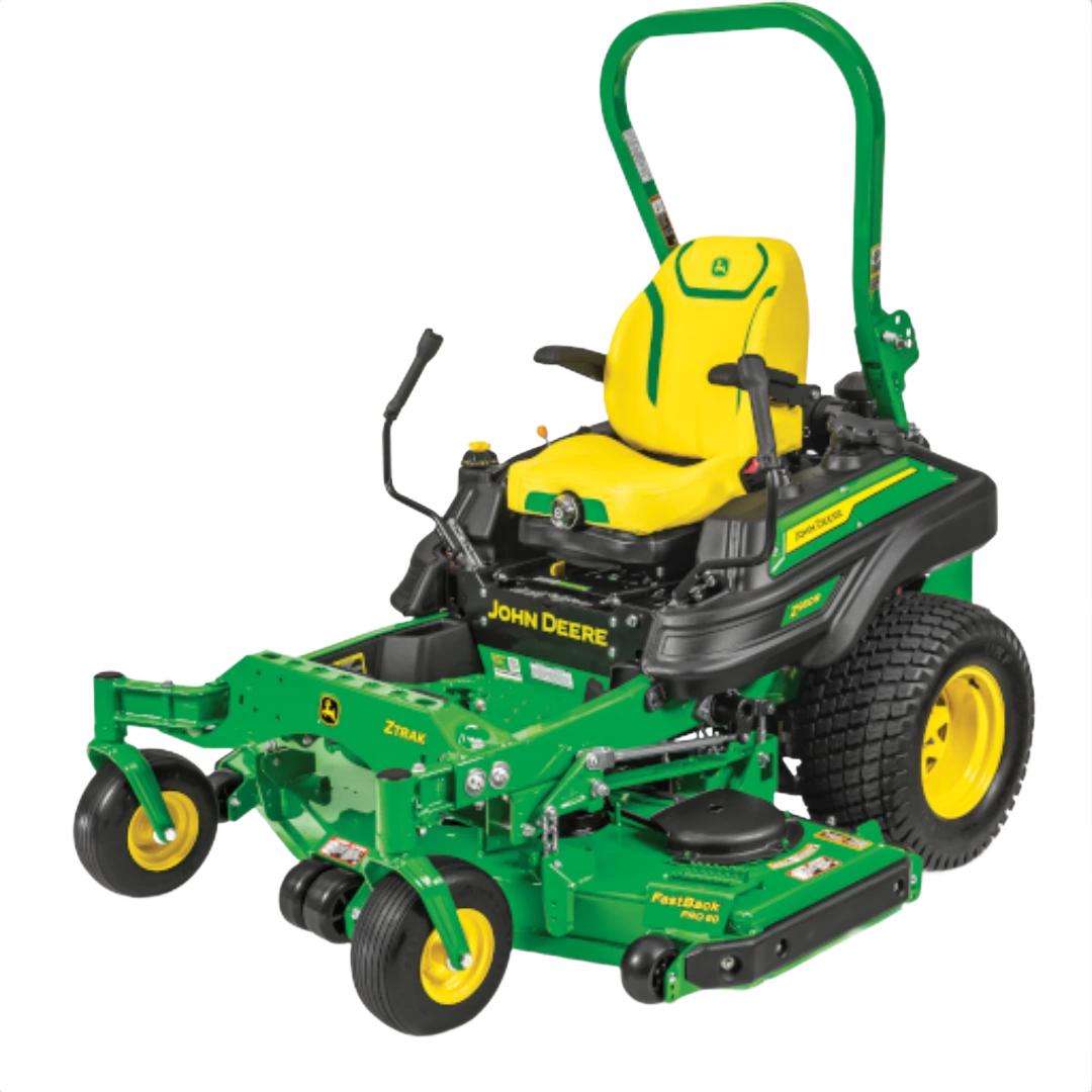 Green and yellow zero-turn mower with 60-inch deck and comfortable seat for efficient lawn maintenance tasks
