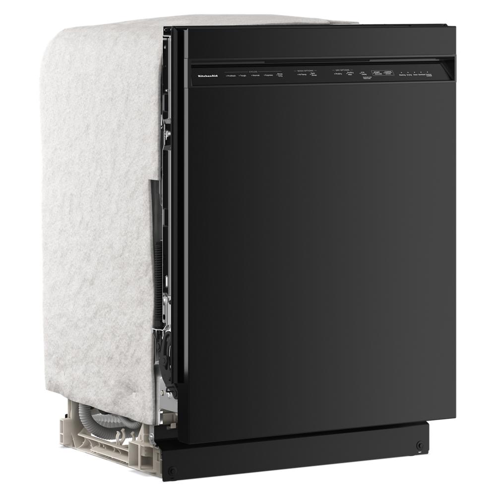 KitchenAid matte black dishwasher with top control panel and third level utensil rack from Appliances collection