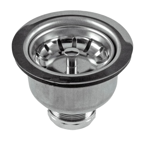 Stainless steel drain basket strainer with post lock-in design for plumbing parts and sink repair applications