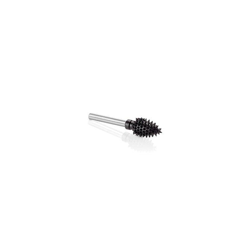 Coarse flame-shaped rotary burr with 1/8-inch metal shaft for heavy material removal and shaping tasks in tools and home improvement