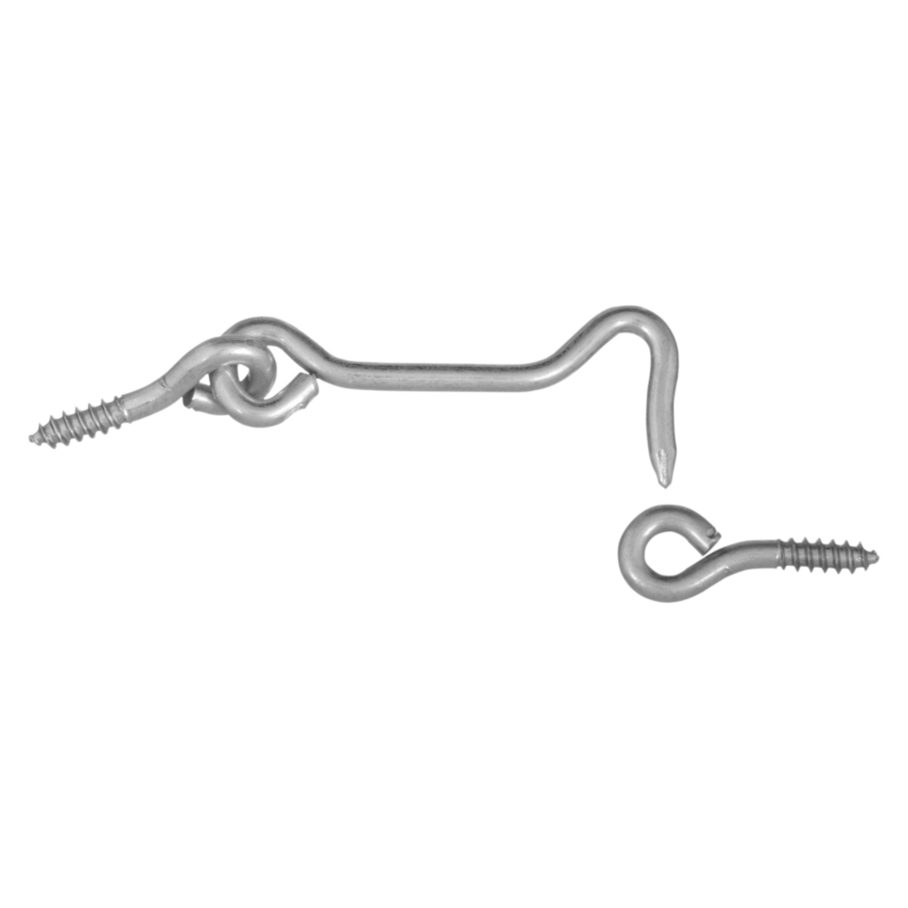Steel hook and eye bolt set with threaded ends for secure fastening in hardware and home improvement tools under $50