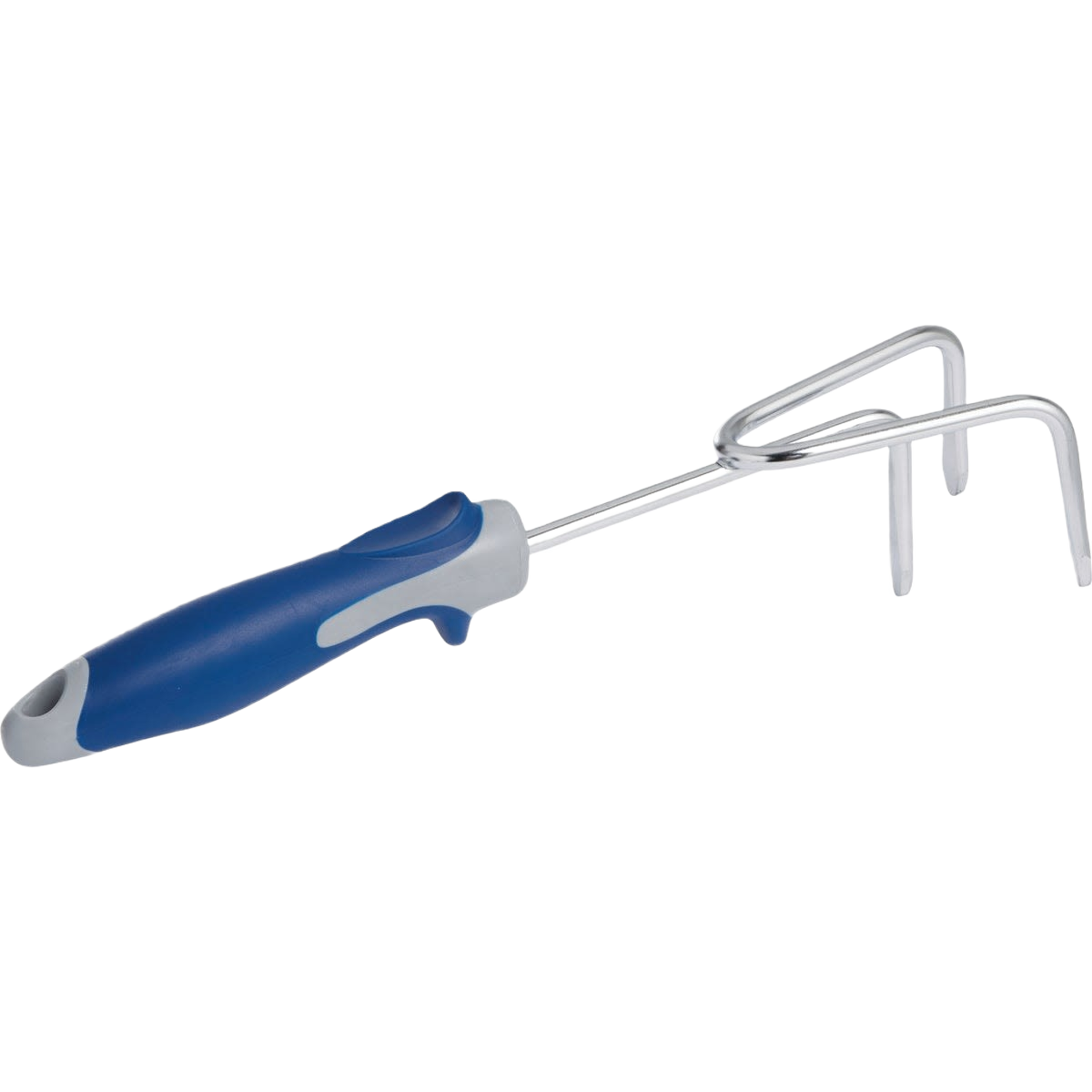 Hand cultivator with chrome-plated steel head and ergonomic blue and gray handle for efficient gardening tasks under $50 collections