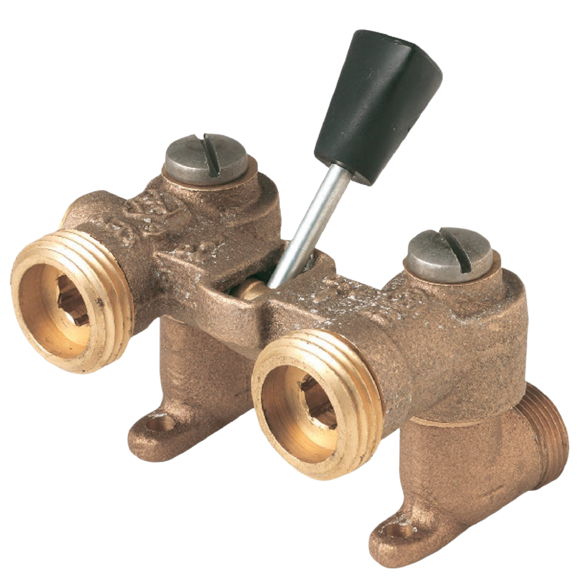 Brass washing machine valve with ball-type lever for controlling hot and cold water in plumbing and valves collections