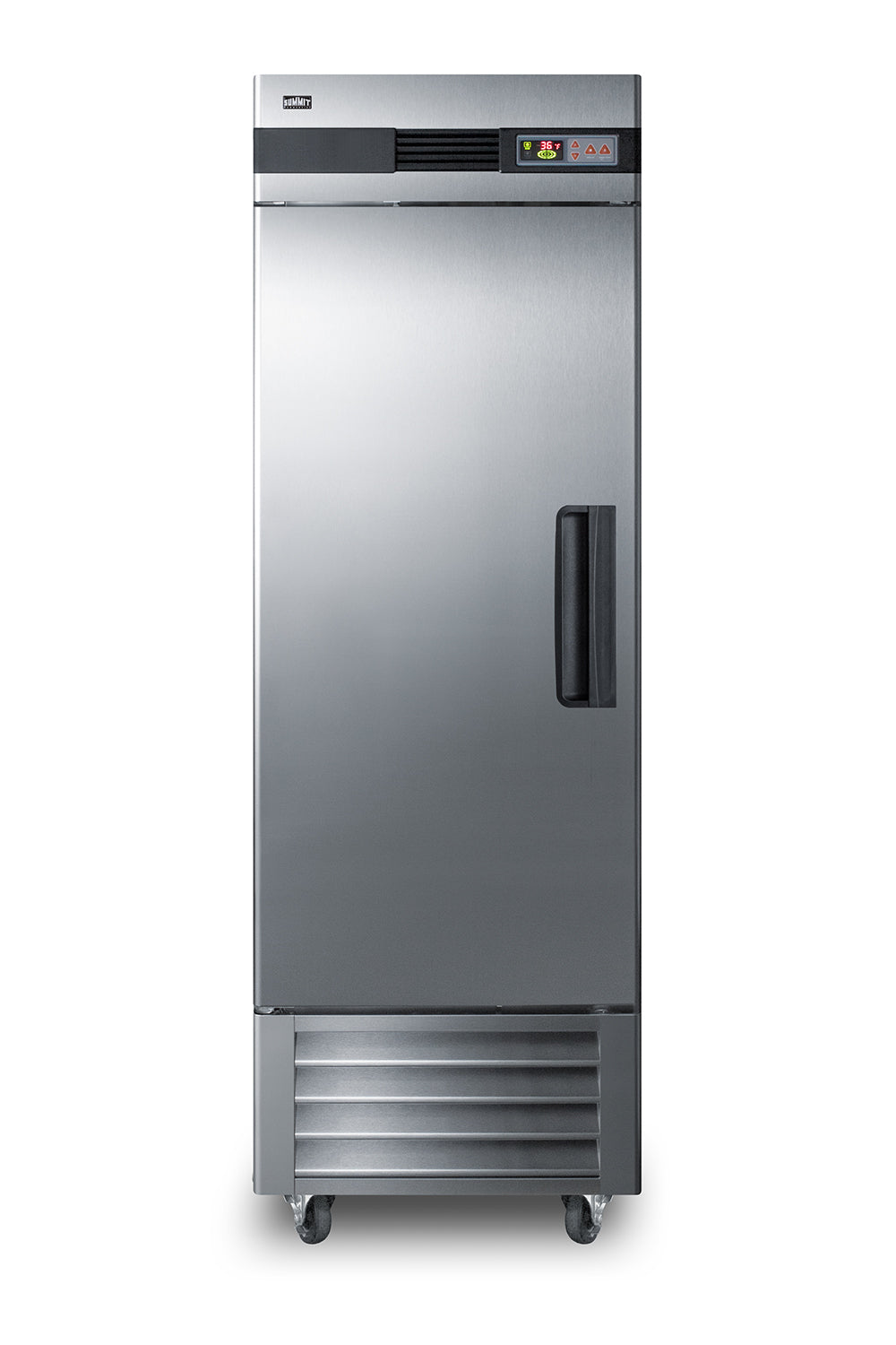 Commercial stainless steel reach-in refrigerator with digital controls, built for kitchen and appliance use in refrigeration collection