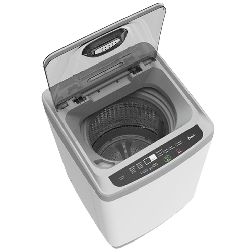 White portable top load washer with digital control panel from Washers & Dryers at Hartville Hardware