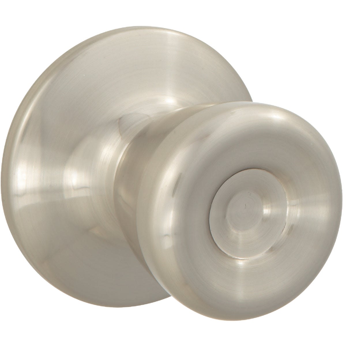 Brushed nickel tulip style passage door knob with adjustable latch for interior doors in home improvement hardware collections