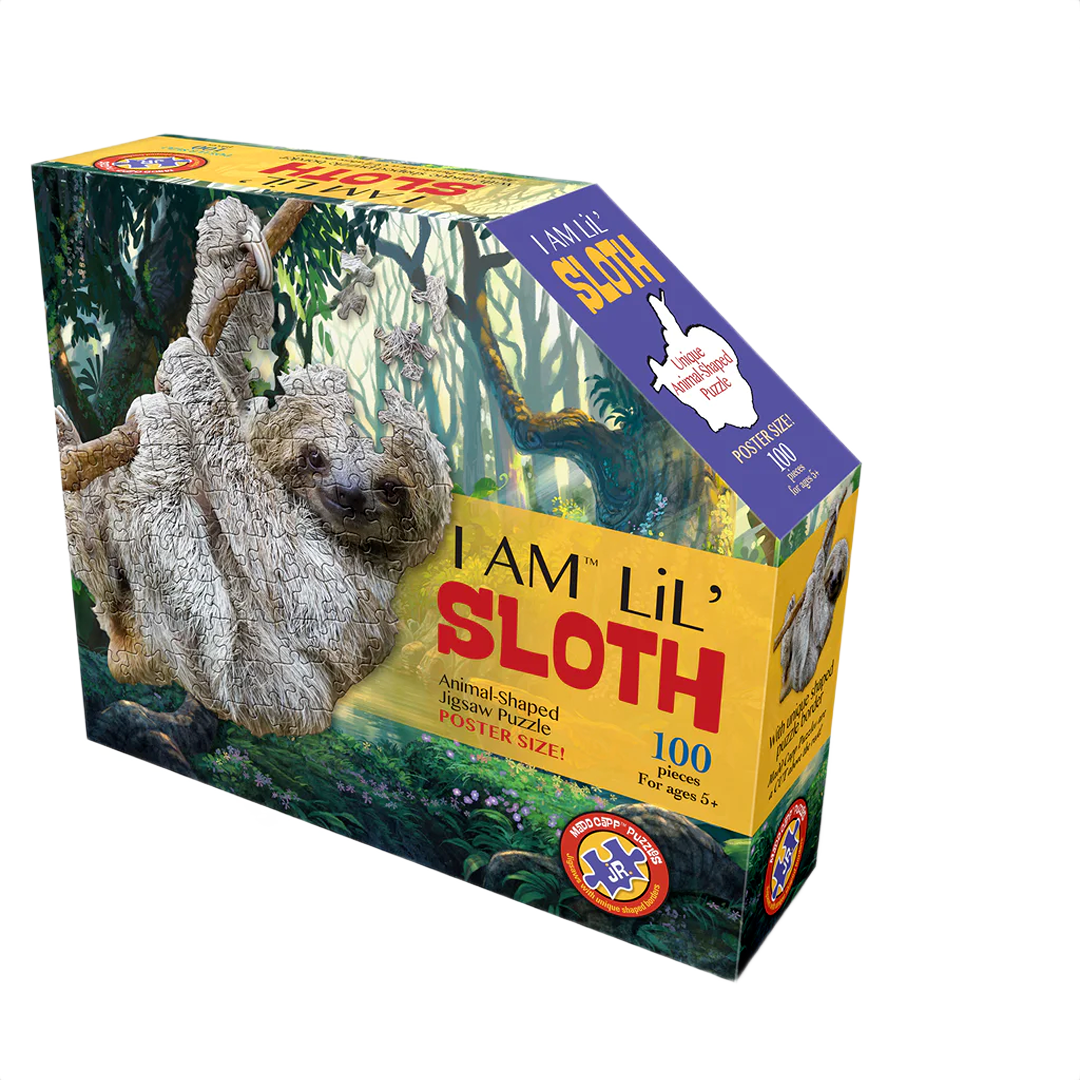Boxed Madd Capp animal-shaped sloth puzzle with 100 pieces for children in toys and puzzles under $50 collection