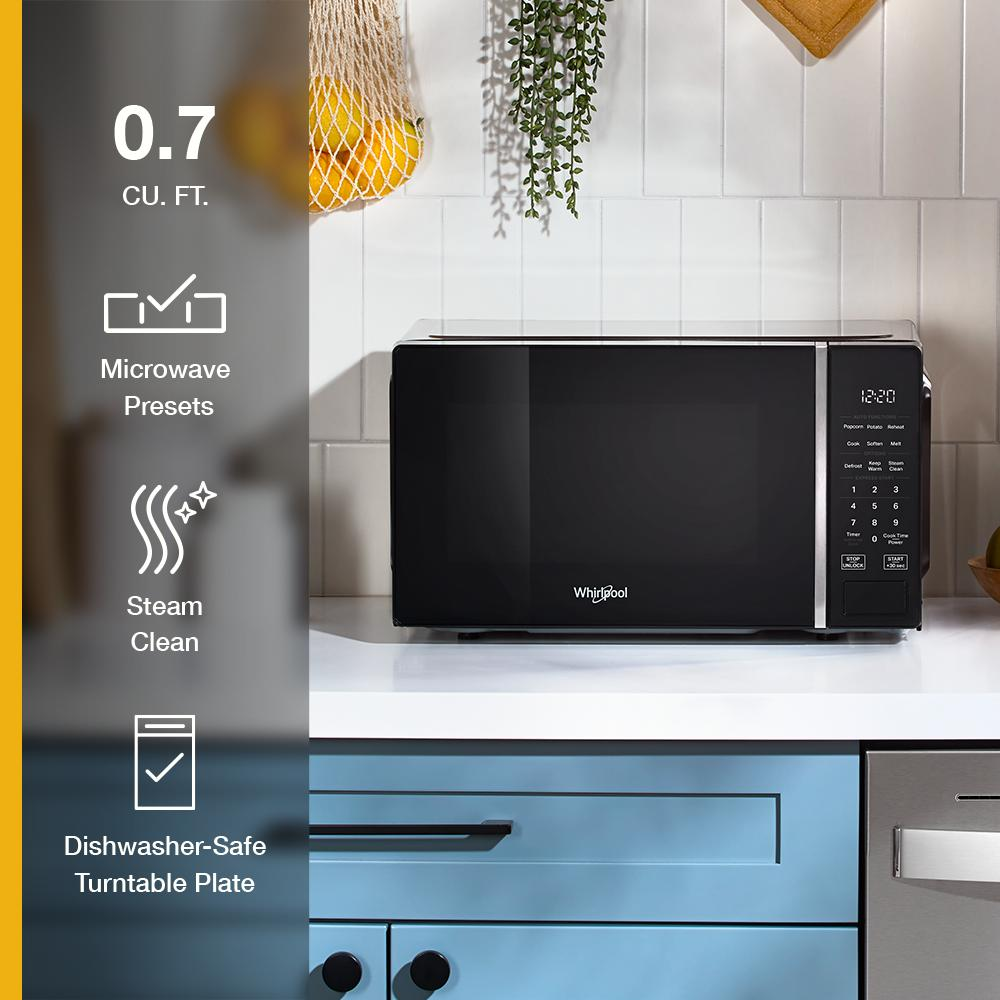 0.7 cu. ft. Black Countertop Microwave With Steam Clean - 700 watt