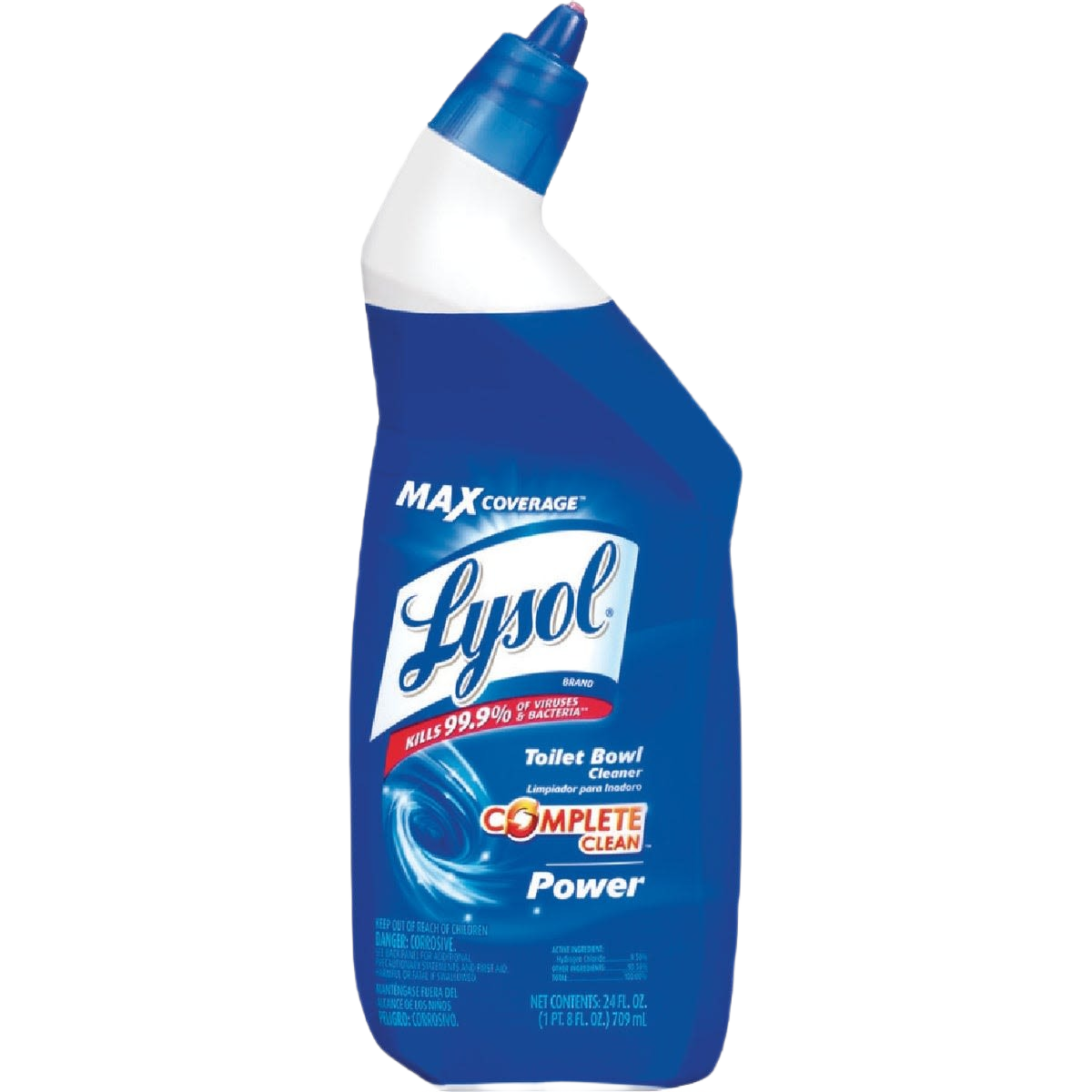 Blue Lysol Max Coverage toilet bowl cleaner with angled nozzle for targeted bathroom cleaning under $50