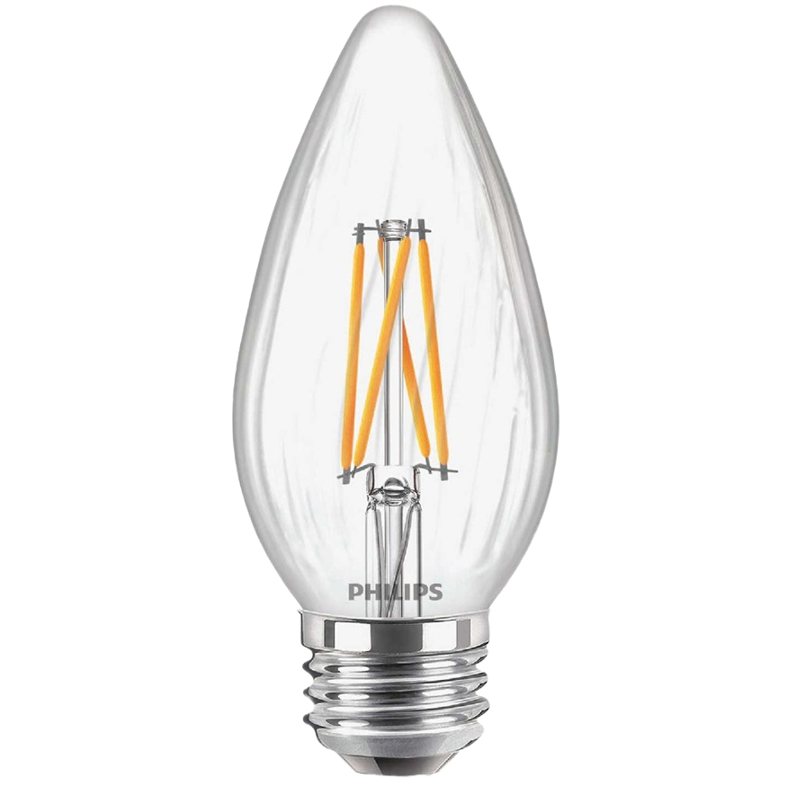 Clear LED decorative bulb with visible filament and standard screw base for indoor and outdoor lighting use under $50 collections