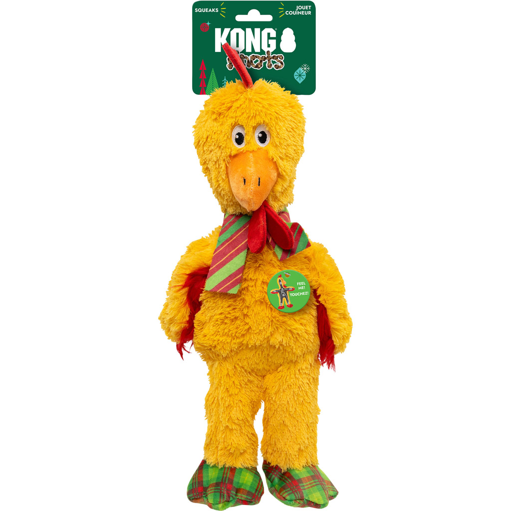 KONG Medium/Large Knots Chicken Rope Plush Christmas Dog Toy