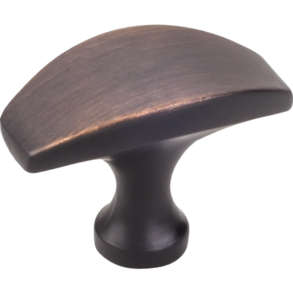 Brushed oil rubbed bronze cabinet knob with curved top and smooth finish for home improvement projects