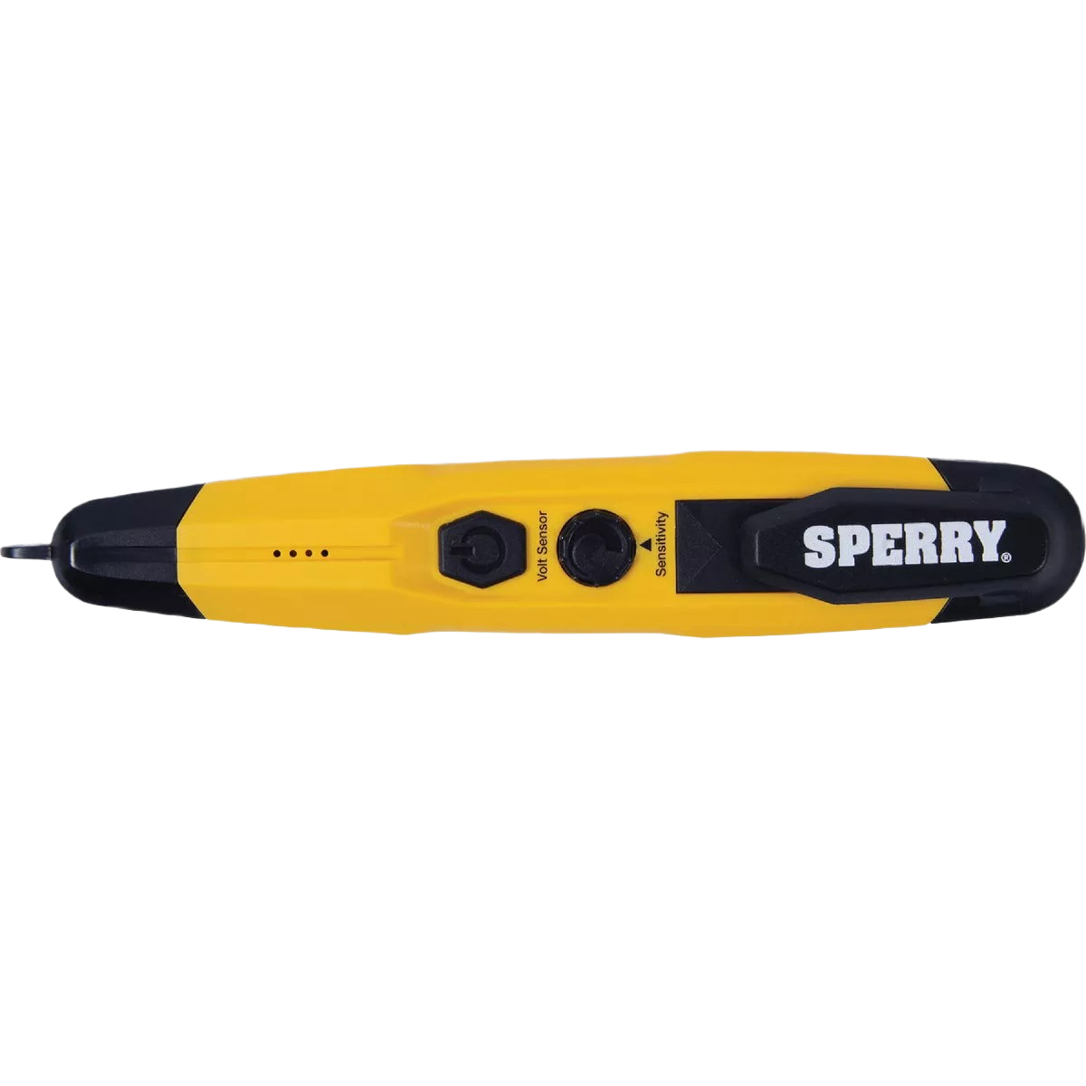 Yellow and black non-contact voltage tester with adjustable settings for safe electrical testing in home improvement tasks