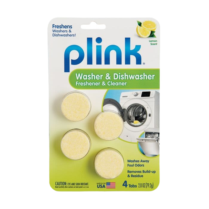 Pack of four lemon-scented washer and dishwasher cleaning tablets for household and home improvement use
