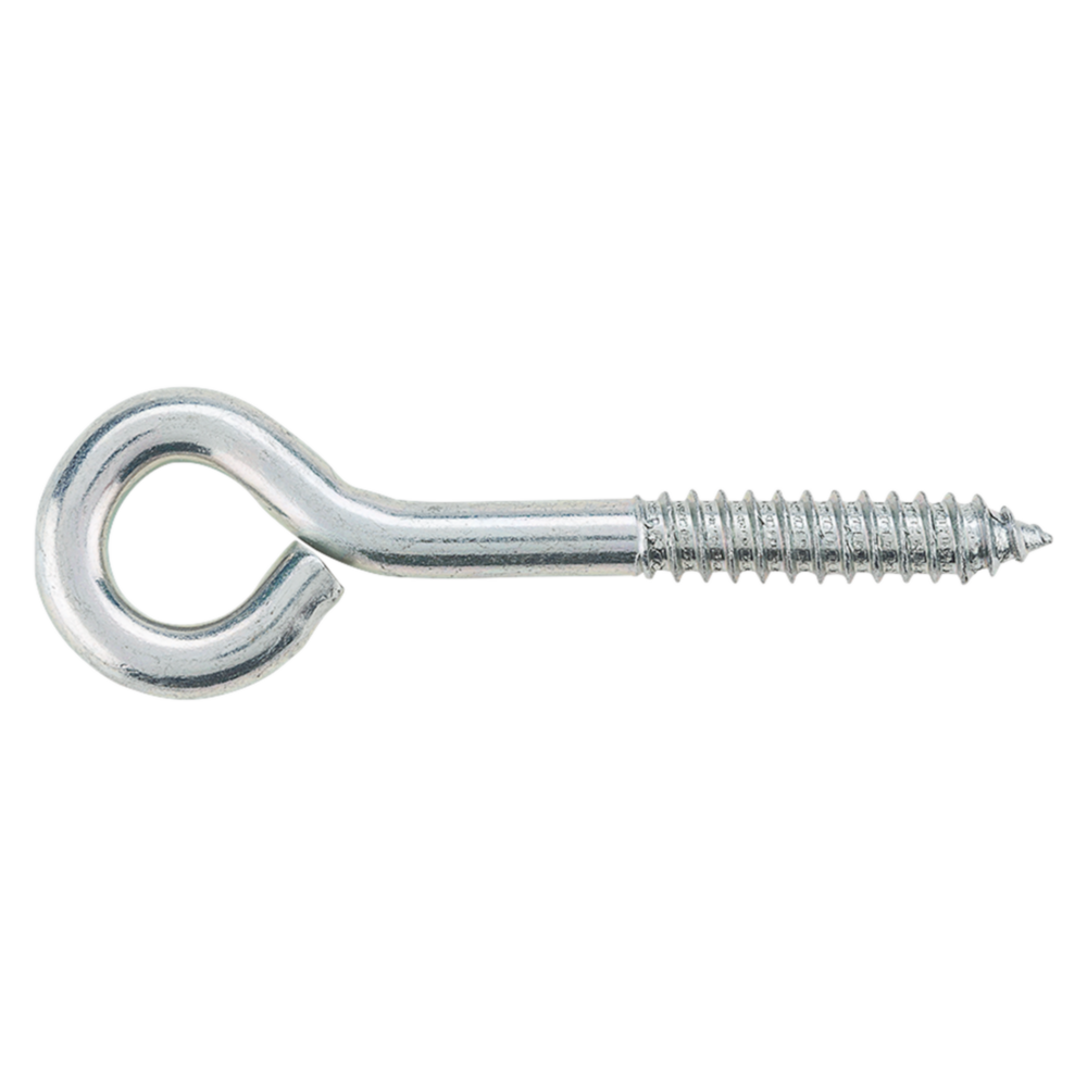 Zinc-plated lag screw eye with threaded shaft for fastening in hardware, hooks & eyes, and home improvement tools under $50