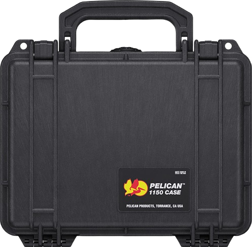 Compact black protective Pelican case with secure latches, ideal for storage and dorm organization under $100.