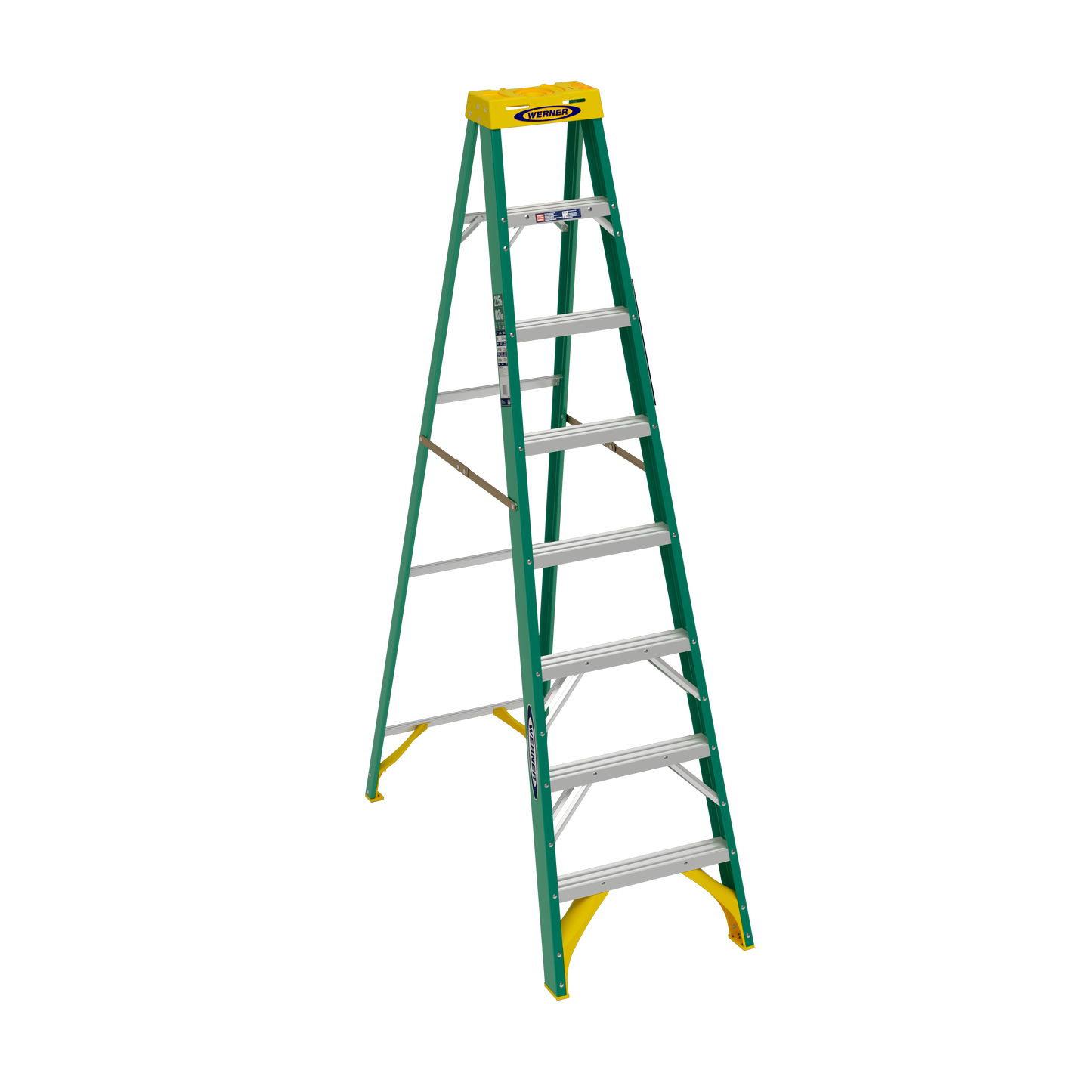 Werner 8 ft. Fiberglass Type II Step Ladder, 225 Lb. Capacity