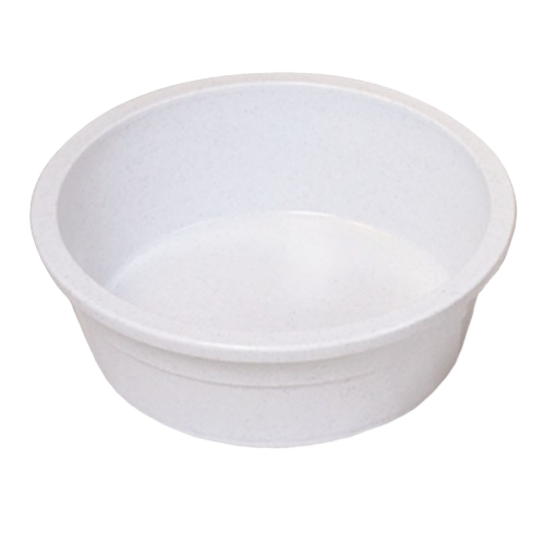 Large heavyweight white crock pet bowl with high gloss finish for food or water in pet care collection under $50