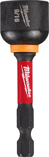 Black and red impact-rated magnetic nut driver with 9/16 size marking in power tool accessories and tool collections