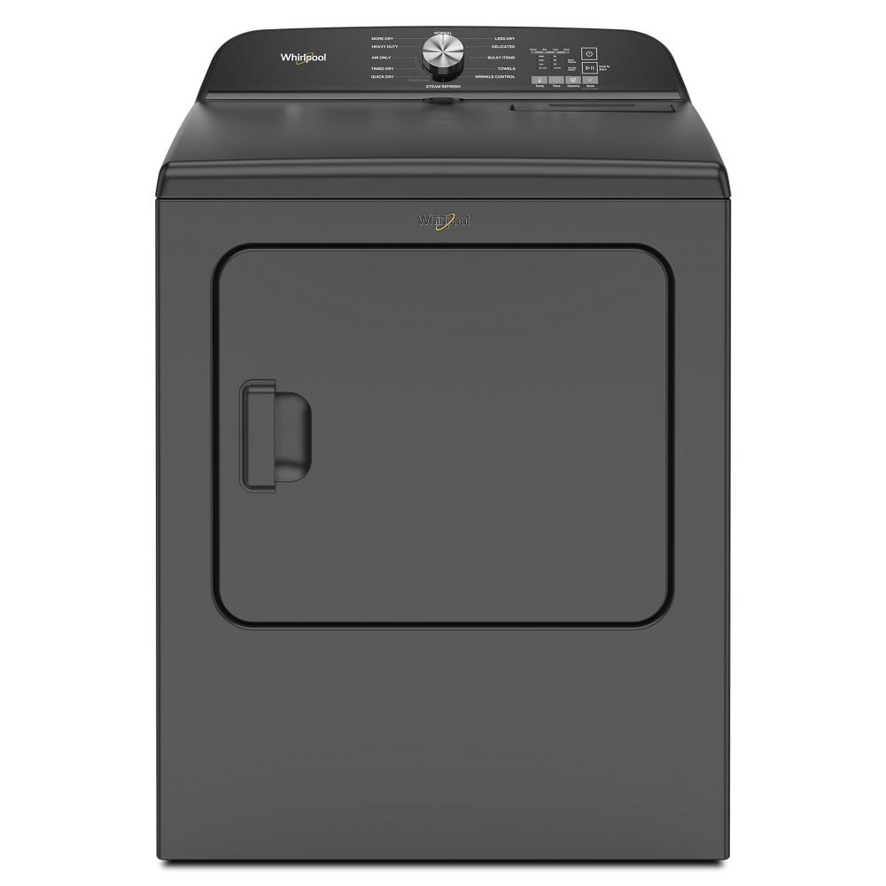 dark gray top load electric dryer with moisture sensor and control knob in dryers collection