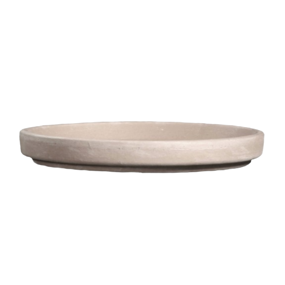 Round granite clay waterproof saucer in neutral tone for home improvement and gardening use
