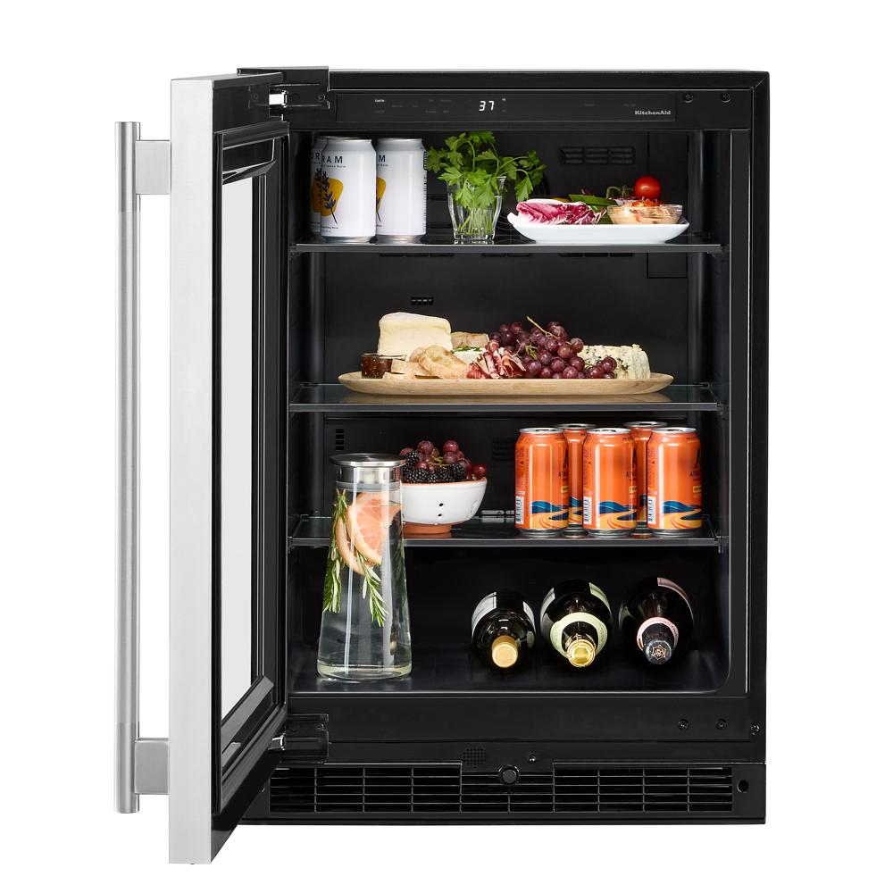 5.2 Cu. Ft. 24-Inch Undercounter Refrigerator with Glass Door and Motion-Activated LED Lighting in Stainless Steel
