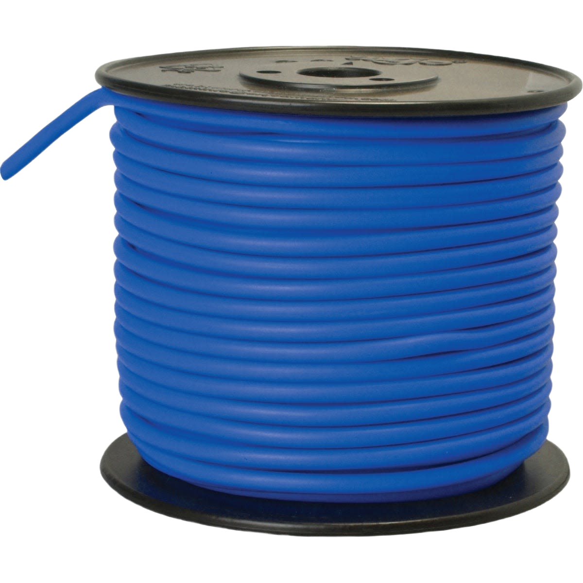 Blue 10-gauge PVC-coated primary wire spool for electrical and home improvement applications