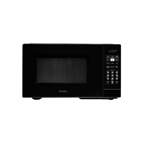 Black countertop microwave with digital keypad and LED display for kitchen appliances in Microwaves collection