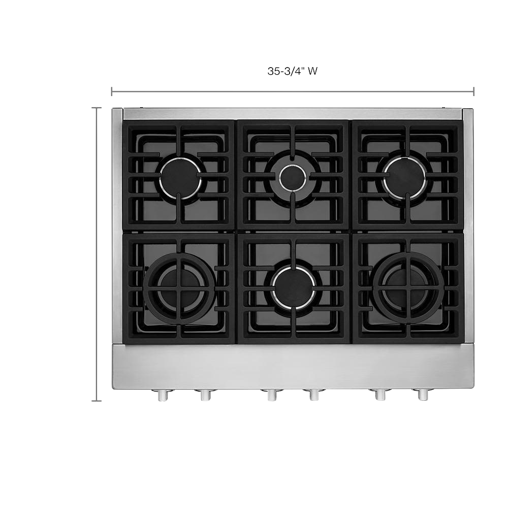 KitchenAid® 36'' 6-Burner Commercial-Style Gas Rangetop