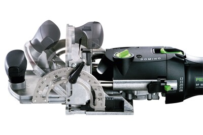 Festool 576423 Domino joiner tool with adjustable angled base for precise woodworking in power tools collection