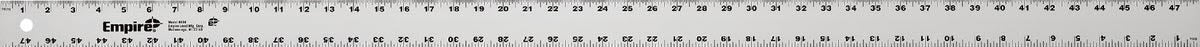 Heavy-duty aluminum straight edge ruler with precise inch markings, ideal for woodworking and measuring tool collections.