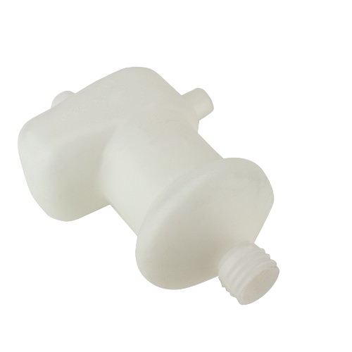 White plastic hydraulic transmission oil reservoir designed for John Deere machinery maintenance and repair tasks