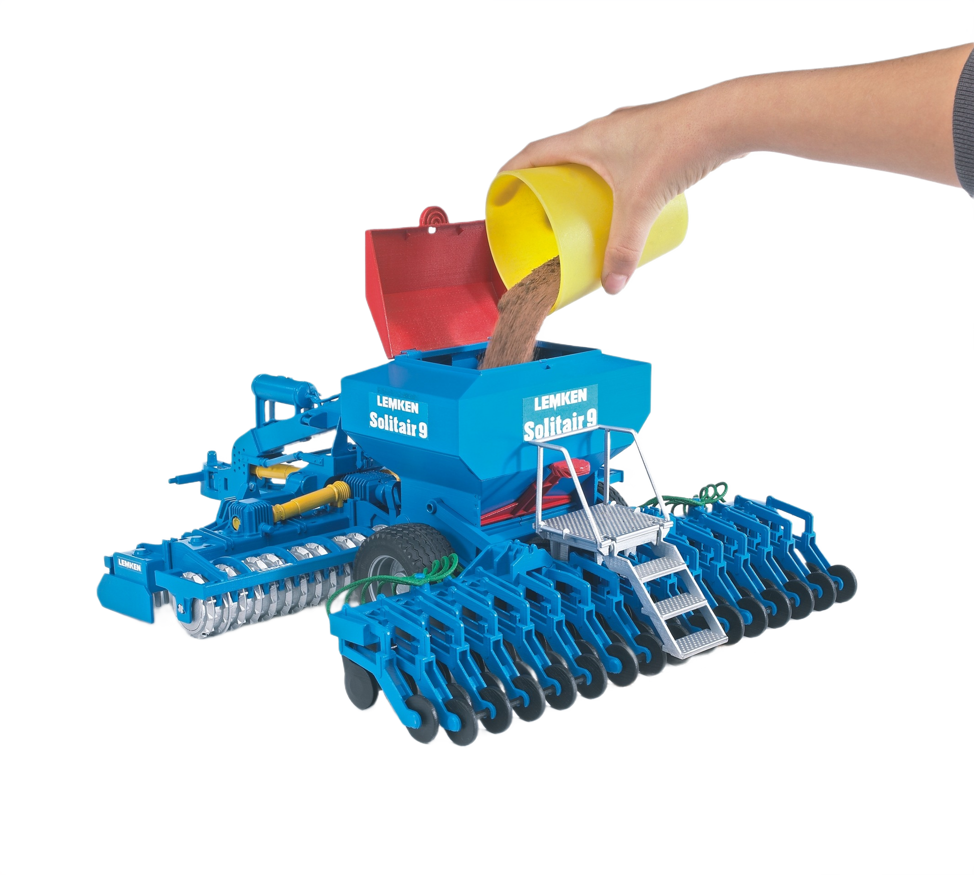 Blue Bruder Lemken Solitair 9 sowing combination with seed hopper and disc openers for planting tasks