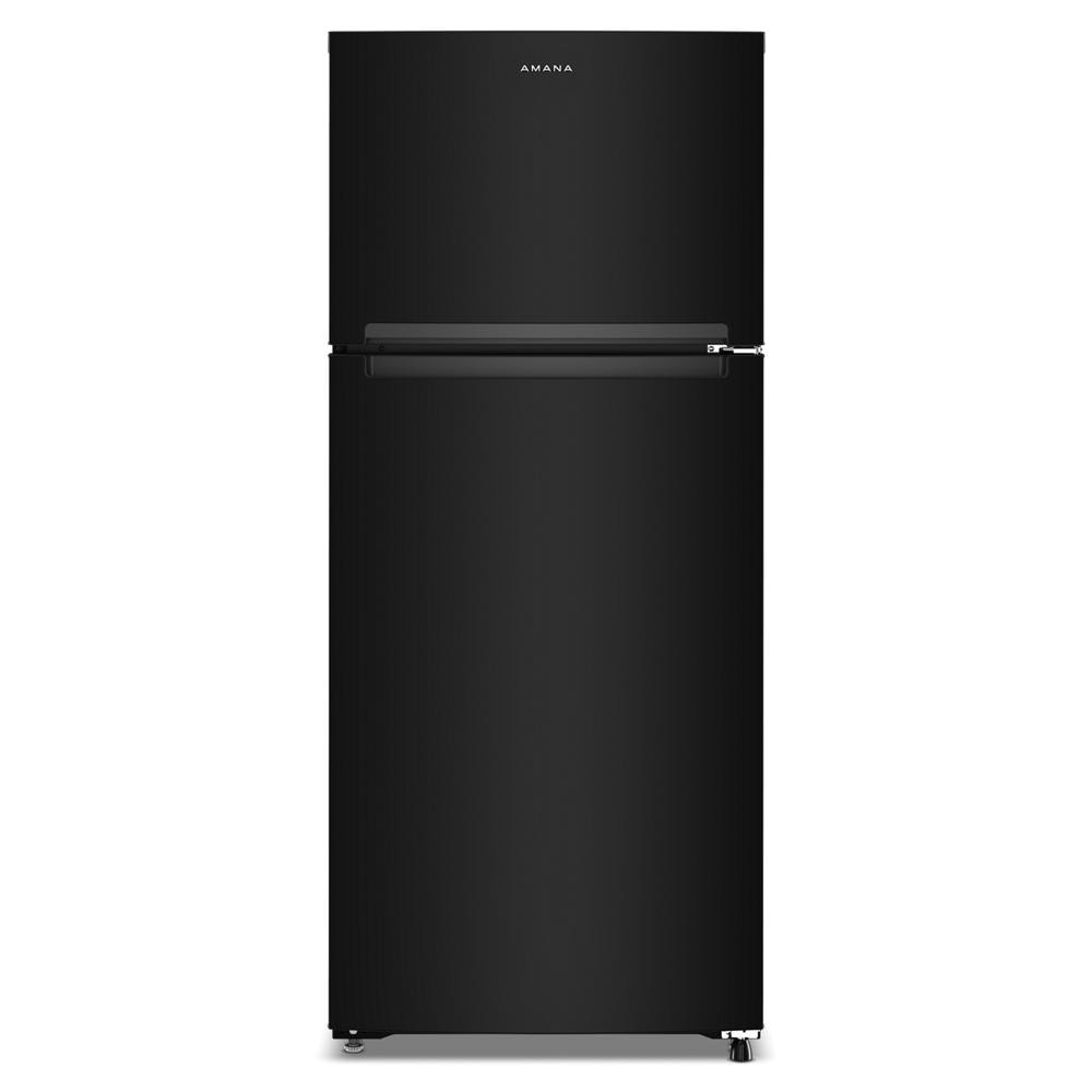 Amana Top-Freezer Refrigerator with Adjustable Shelves & Large Crisper Drawer, 16 Cu. Ft. Capacity, Black Finish