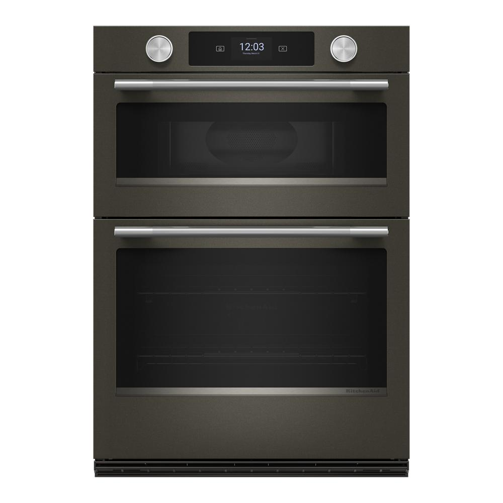 30-inch Smart Electric Combo Wall Oven with Intelligent Cooking Camera - Black Ore