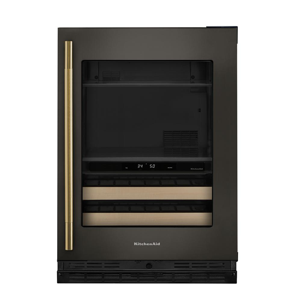24" Beverage Center with Glass Door and Wood-Front Racks