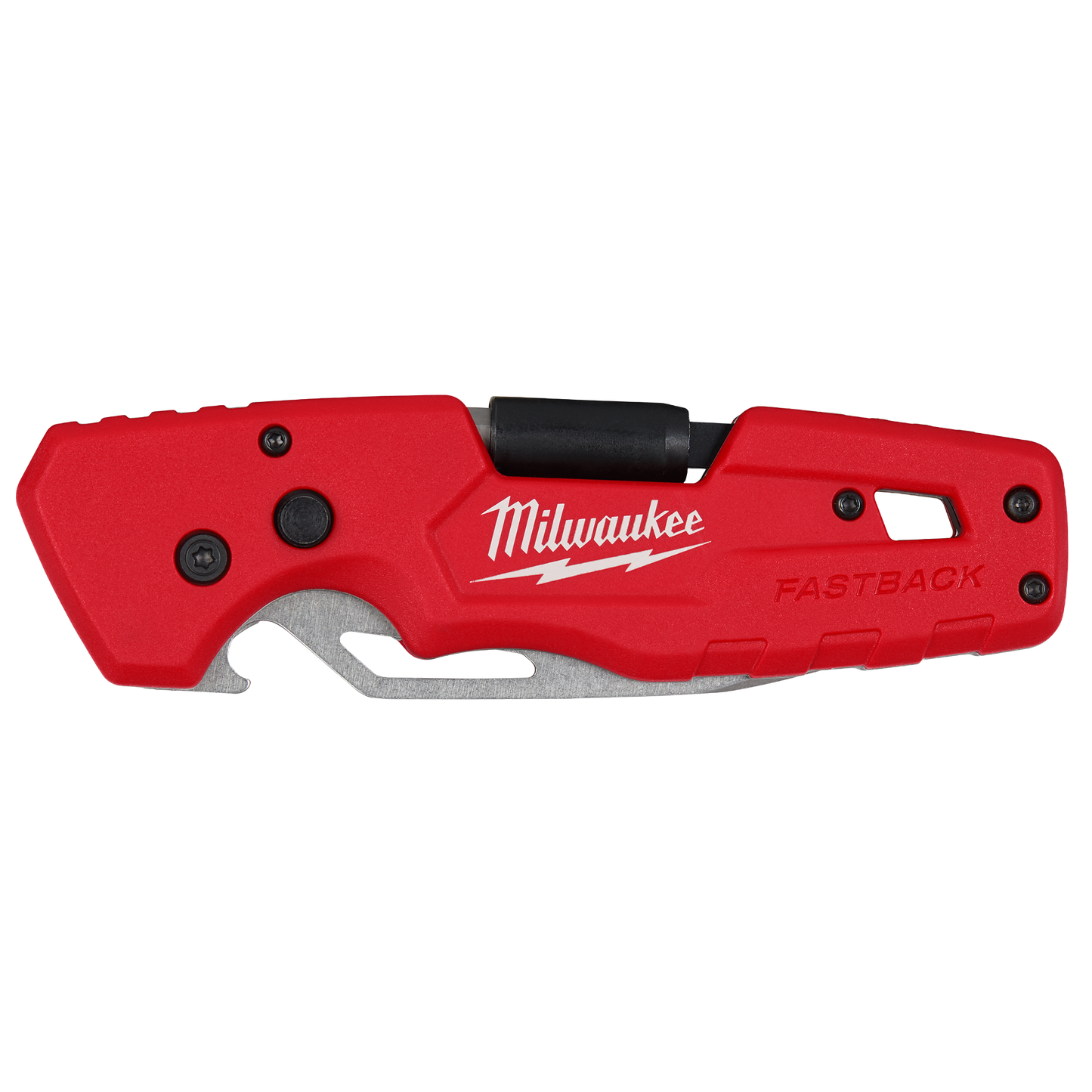 Compact red folding knife with ergonomic handle and one-handed press flip for cutting in woodworking and hand tools collections