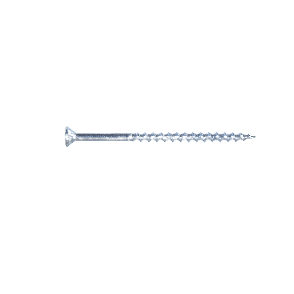 Galvanized deck screw with dual drive, designed for outdoor use in lumber and building projects under $50