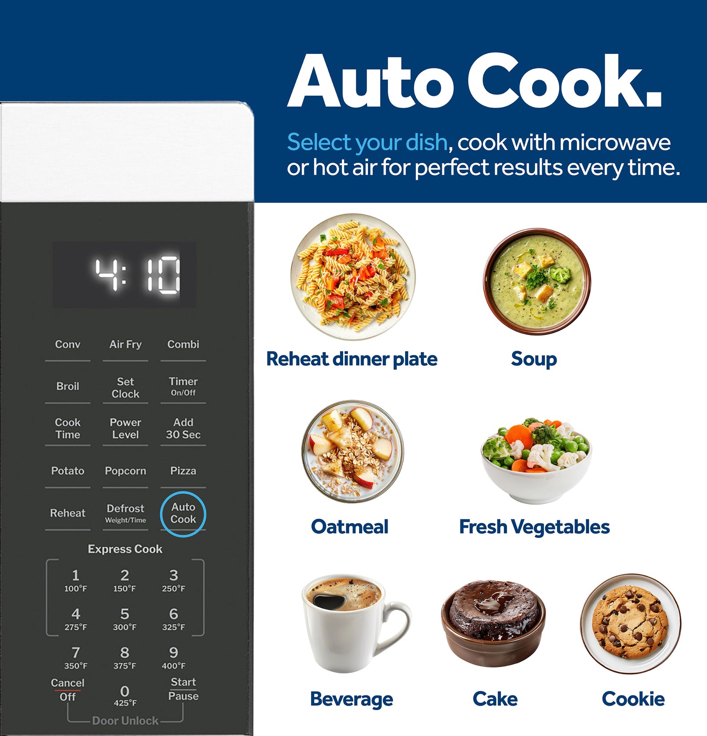 GE® 1.0 Cu. Ft. Capacity Countertop Convection Microwave Oven with Air Fry