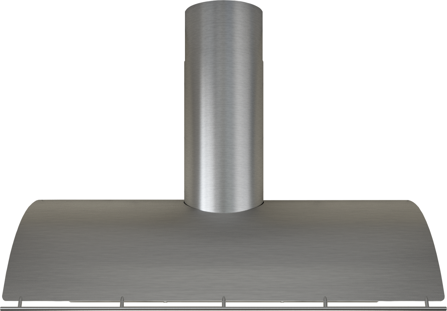 Stainless steel wall mounted range hood with curved hood and cylindrical vent in Kitchen & Kitchenware and Appliances collections