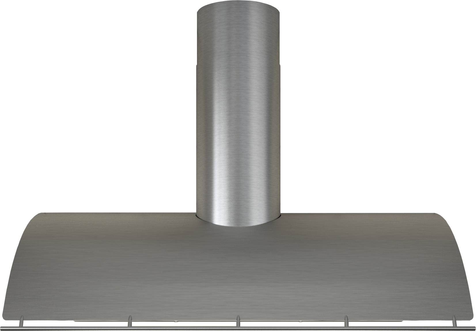 Stainless steel wall mounted range hood with curved hood and cylindrical vent in Kitchen & Kitchenware and Appliances collections