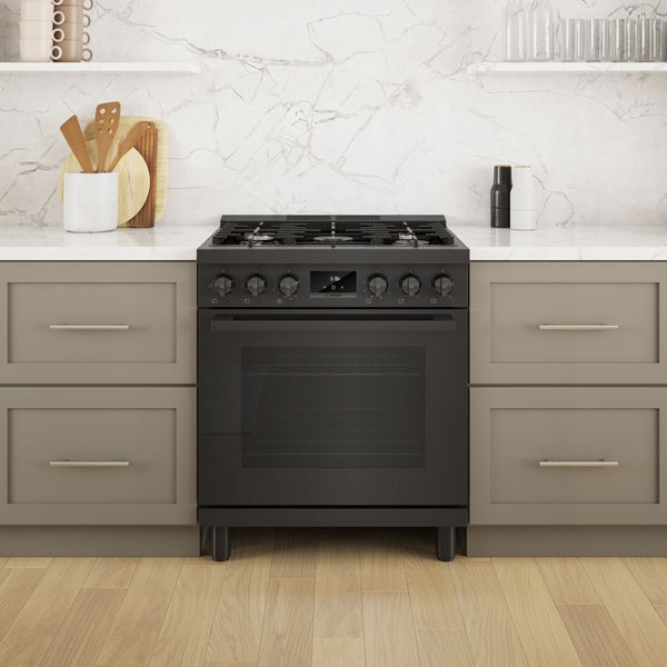 800 Series, Gas Freestanding Range, 30'', Black Stainless Steel