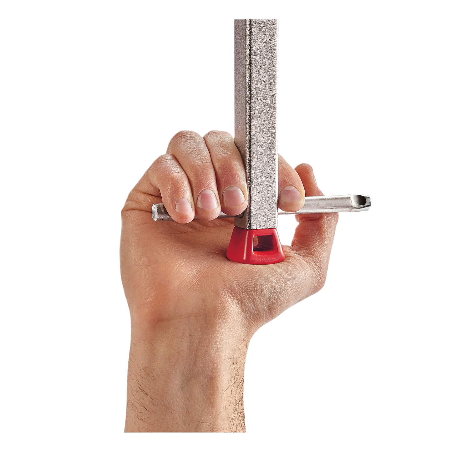 Hand gripping Milwaukee basin wrench with ergonomic handle for plumbing tasks in tight spaces under $50 tool collections