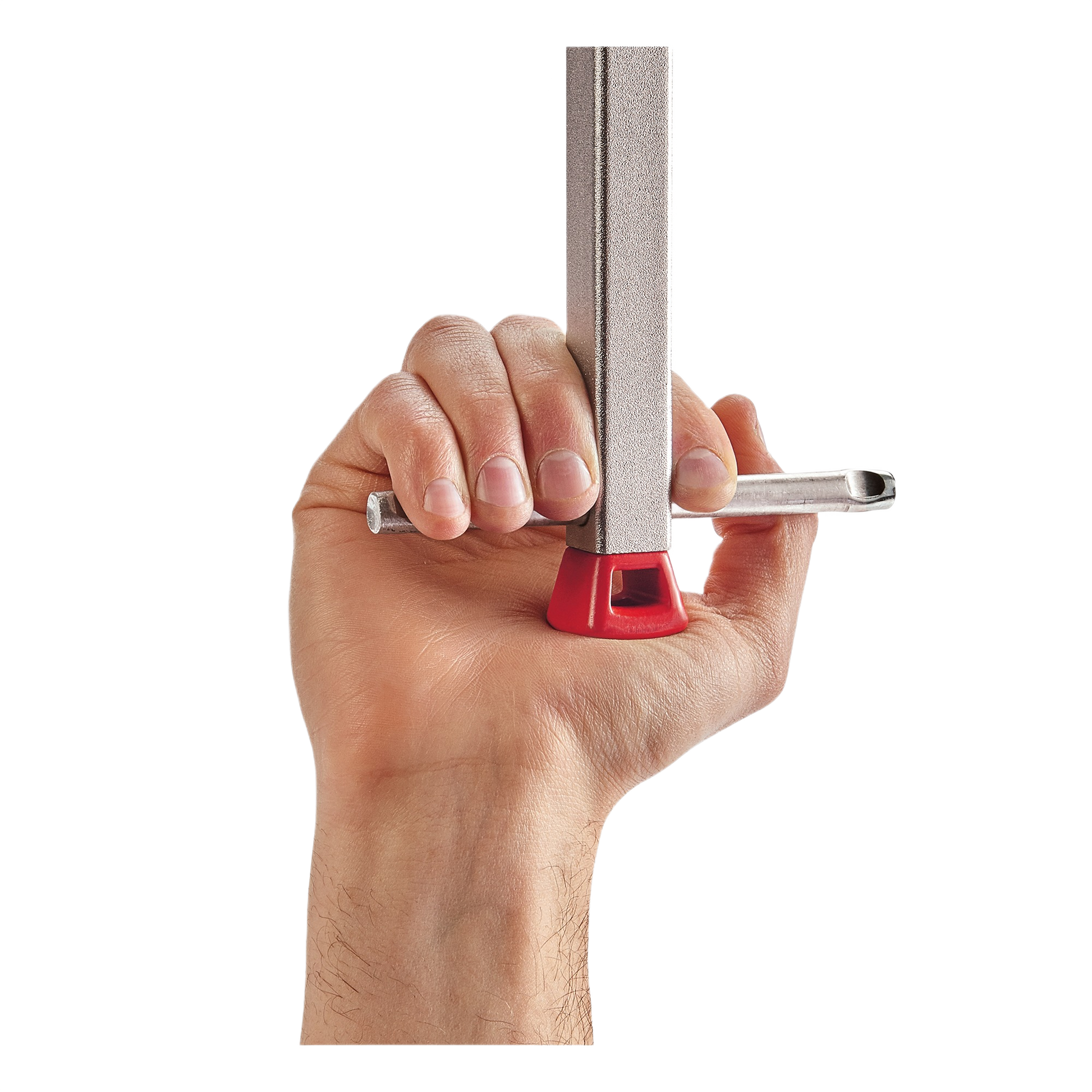 Hand gripping Milwaukee basin wrench with ergonomic handle for plumbing tasks in tight spaces under $50 tool collections