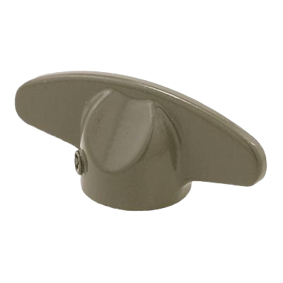 Zinc die-cast tee style crank handle in gray finish for window operation in door knobs and hardware collection